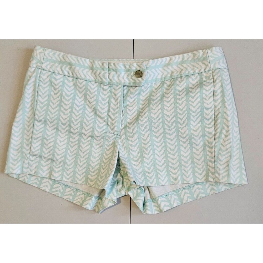 J. Crew Stretch Shorts Turquoise and White Size 4